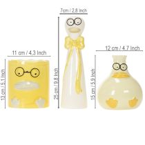Article Figurines décoratives en céramique canards avec lunettes - Set de 3 - 25 cm