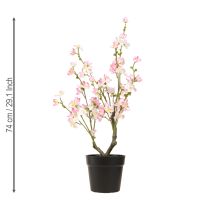 Article Amandier Grande Plante Artificielle en Pot Rose Blanc 74cm