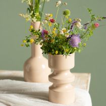 Article Vase à fleurs en métal émaillé marron cappuccino Ø9cm H17,5cm