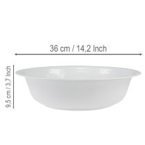 Article Bol en métal blanc, aspect émaillé, Ø 36 cm, H 9,5 cm