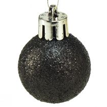 Article Mini Boules d&#39;Arbre Noir Plastique Incassable Ø3cm 14pcs