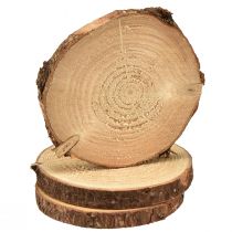 Article Mini disque d&#39;arbre avec écorce décoration bois naturel Ø8-9cm 9pcs