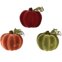 Article Mini décoration citrouille floquée – couleurs automnales assorties 9,5 cm 3 pcs