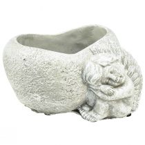Article Mini coupe-plante tombe ange ange gris coeur végétal 16×12cm H9,5cm