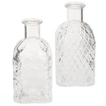 Article Mini Vases Bouteilles Décoratives Carrées en Verre H13cm 4pcs