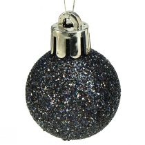 Article Mini boules de Noël mélange incassable bleu Ø3cm 14 pcs