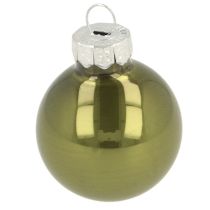Article Mini boules de Noël en verre vert argent gris Ø3cm 22pcs