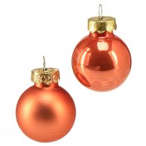 Article Mini boules de Noël en verre citrouille orange Ø2,5cm 22 pcs
