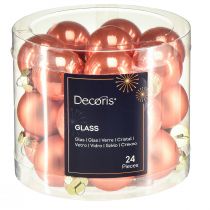Article Mini boules de Noël en verre citrouille orange Ø2,5cm 22 pcs