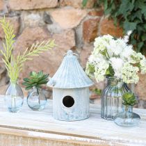 Article Mini vases bulbeux décoratifs en verre teinté bleu H12cm 6 pcs