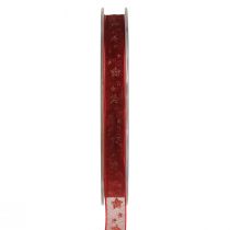 Article Ruban Organza rouge avec étoiles scintillantes – Ruban de Noël 10mm 20m