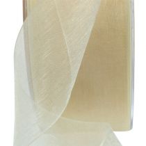 Article Ruban organza avec lisière 4.0cm 50m crème