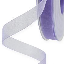 Article Ruban organza ruban cadeau ruban violet lisière 15mm 50m