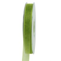 Article Ruban organza vert ruban cadeau bord tissé vert olive 15mm 50m