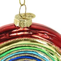 Article Ornement arc-en-ciel en verre - Décoration de sapin de Noël festive aux couleurs brillantes