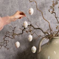 Article Œufs de Pâques décorés de motifs printaniers et floraux, décoration de Pâques de haute qualité, 6 cm, lot de 6