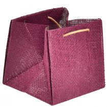 Article Sacs cadeaux en papier avec poignées rose bordeaux 12x12cm 8 pcs