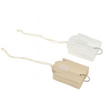 Article Étoiles décoratives en papier blanc et brun 16 cm – Set de 6