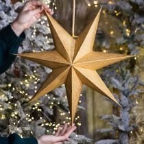 Article Étoile en papier doré 45 cm pour décoration de Noël et d’Advent