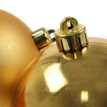 Article Boule de Noël dorée 10cm 4 pcs