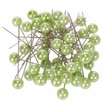 Article Épingles à tête de nacre, vert pomme, Ø10 mm, 60 mm