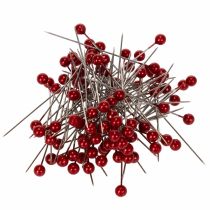 Article Épingles à tête de nacre Ø6 mm 65 mm Rouge