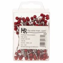 Article Épingles à tête de nacre Ø6 mm 65 mm Rouge