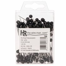Article Épingles à tête de nacre Ø6 mm 65 mm noires