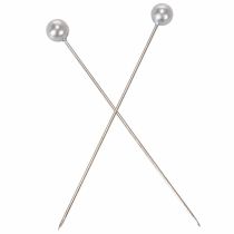 Article Épingles à tête de nacre Ø6 mm 65 mm argent