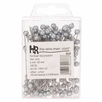 Article Épingles à tête de nacre Ø6 mm 65 mm argent