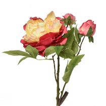 Article Pivoines Fleurs en Soie Fleurs Artificielles Rose Jaune 68cm