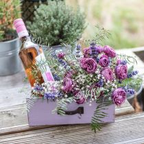 Article Jardinière Tiroir Décoratif Shabby Chic Bois Violet 25×13×8cm