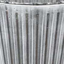 Article Pot de fleurs décoratif avec poignées, pot en métal pour plantation Ø 25,5 cm