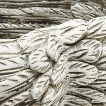Article Plumes de coeur végétal coeur en pierre moulée gris blanc 13×12×6cm 2pcs