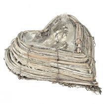 Article Vignes en rotin cœur végétal blanc naturel 13cmx14cm 2pcs