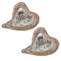 Article Plante coeur rotin vignes blanc naturel 20cmx24cmx6cm 2pcs