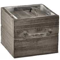 Article Bacs à plantes aspect tiroir - gris-brun, différentes tailles - rangement polyvalent et décoratif - lot de 2