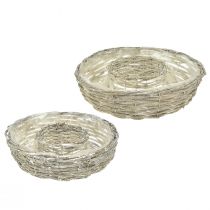 Article Bol à plantes anneau à plantes saule blanc naturel Ø35/30cm lot de 2