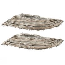 Article Bac à plantes Rotin naturel Blanchi 40×14×6cm 2pcs