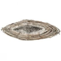 Article Pots de fleurs en rotin, blanc naturel, 40 x 13 cm, lot de 2 - Décoration champêtre