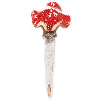 Article Figurine décorative en forme de bouchon de champignon, fille et garçon, amanite tue-mouches avec visage, 13 cm, lot de 2