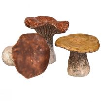 Article Figurines décoratives en forme de champignon inspirées de la nature – Différentes nuances de marron, 6,3 cm – Accents charmants pour le jardin et la maison, lot de 3