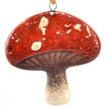 Article Charmants pendentifs champignons rouges avec cordon de jute 3 cm - décoration parfaite d&#39;automne et de Noël - 6 pièces