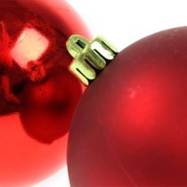 Article Boules de sapin de Noël en plastique rouge 8cm 6 pcs