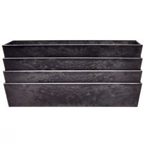 Article Pot de fleurs polyvalent en plastique gris – rectangulaire, 37 cm – idéal pour le jardinage intérieur et extérieur