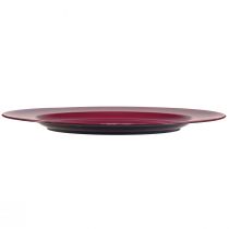 Article Assiettes polyvalentes en plastique rouge foncé – 28 cm, parfaites pour la décoration et l'extérieur – 4 pièces