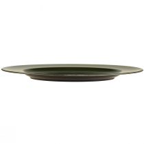 Article Assiette élégante en plastique vert foncé 28 cm 4pcs