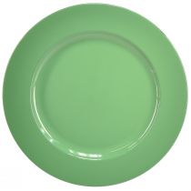 Article Assiette en plastique vert robuste – 28 cm, parfaite pour la décoration quotidienne et les activités de plein air – Lot de 4