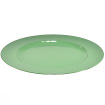 Article Assiette en plastique vert robuste – 28 cm, parfaite pour la décoration quotidienne et les activités de plein air – Lot de 4