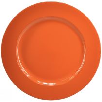 Article Assiettes en plastique orange – 28 cm – Idéales pour les fêtes et la décoration – Paquet de 4